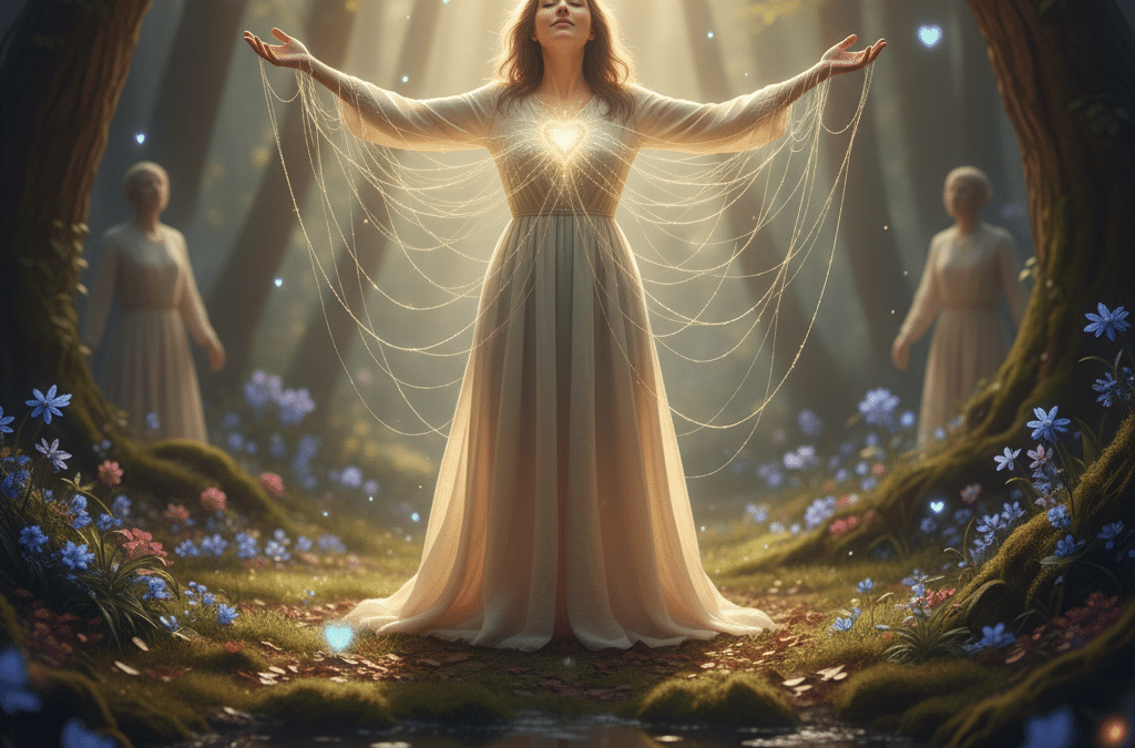 Abstract image representing the practice of sacred allowing — soft, calming colors symbolizing release, flow, and inner peace.